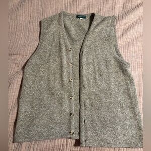 Wool layering vest with buttons and v neck